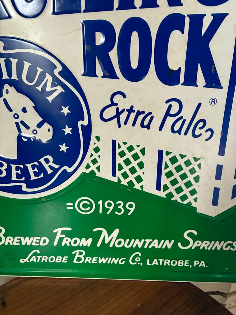 アンティーク　サイン　プレート　看板　ROLLING ROCK ビール　アメリカ