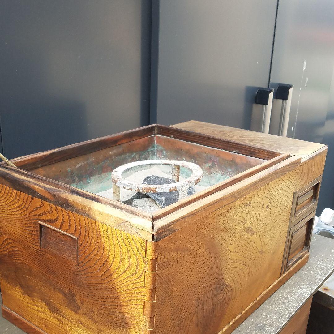 骨董品、火鉢、長火鉢木製