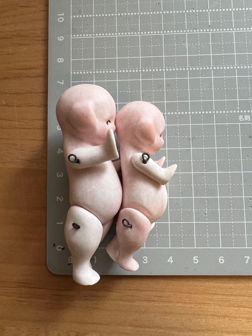 【アンティーク】ドイツ製 オールビスク 子豚ちゃんペア