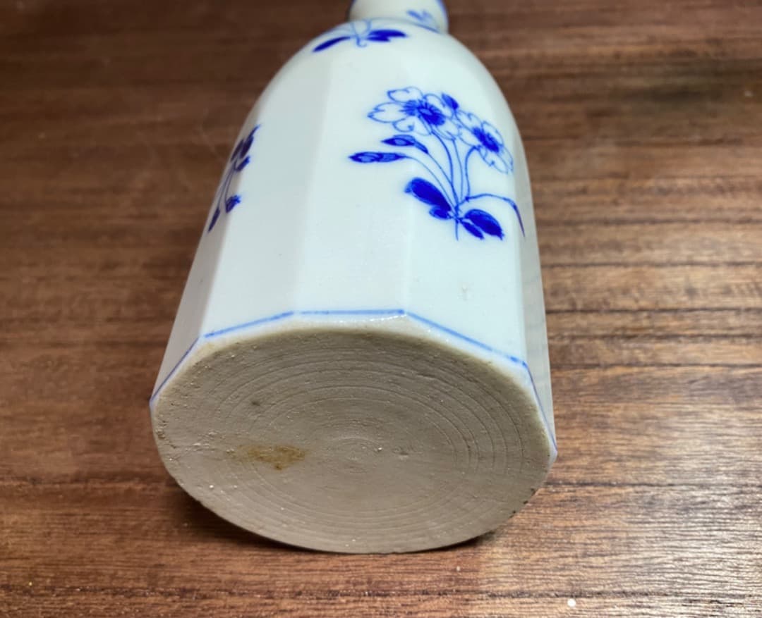 桜　海棠　面取徳利　一輪挿し