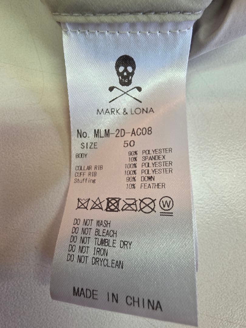 MARK & LONA ダウンジャケットホワイトに近いライトグレー　サイズ50