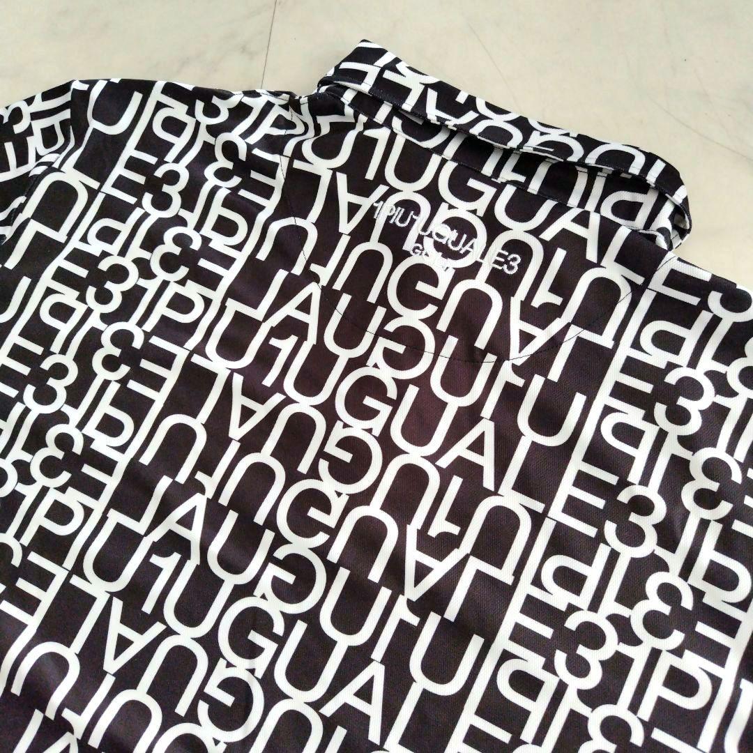 【美品】1PIU1UGUALE3 GOLF ロゴ ポロシャツ 半袖 XL 白黒