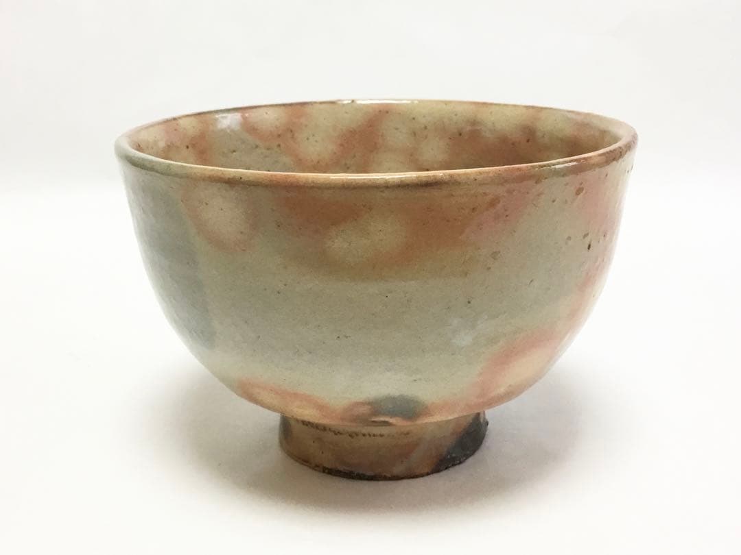 茶道具 古物品 茶碗 萩 粉引風 12代田原陶兵衛 木箱入