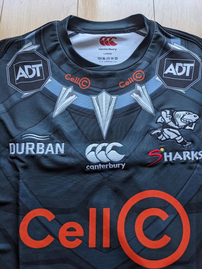 ラグビー 選手支給ジャージ 南アフリカ シャークス L 新品 背番号8 #3