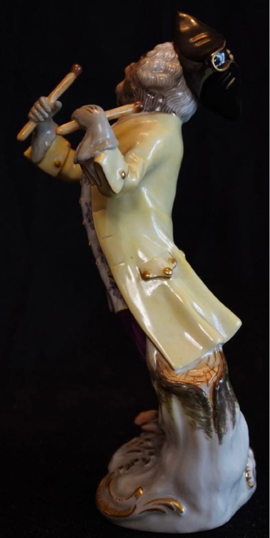 【美品】マイセン 猿の楽団 打楽器 イエロージャケット1級品