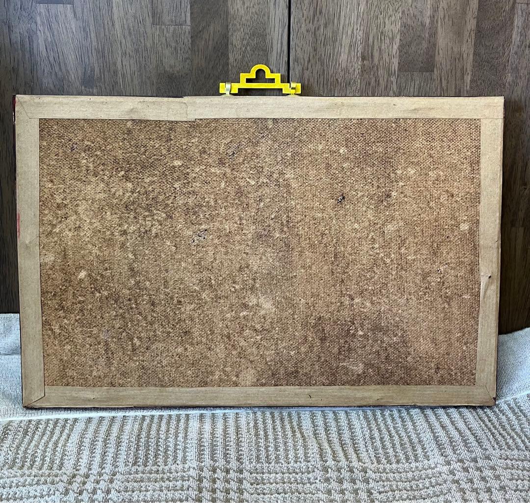 【アンティーク】中国美術 貝細工彫刻絵画 万里の長城 額装 額縁 風景画 骨董