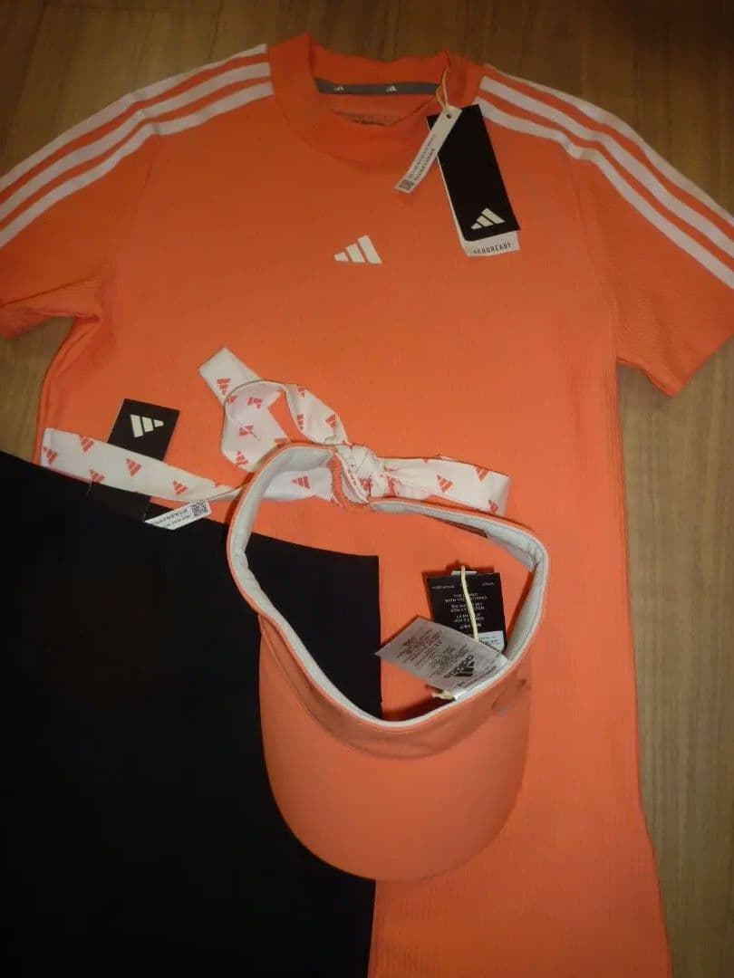 【新品M】adidas アディダスゴルフ シャツ＆パンツ＆バイザー　3点セット