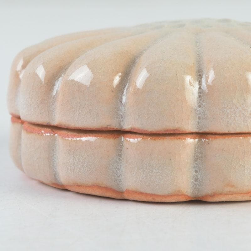 茶道具　萩焼　増野陶花作　花香合　共箱　V　9720