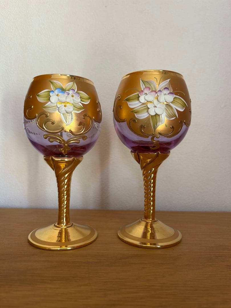 ベネチアングラス2個セット　イタリアで購入