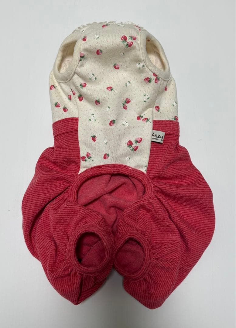 ダックスフンド服　オーダー受付ページ　ロンパース　つなぎ　犬服　苺　いちご