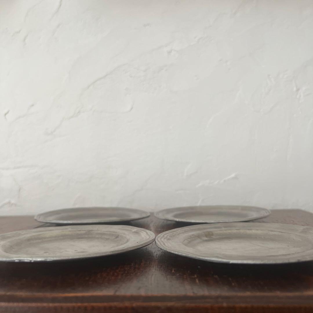 【onikoさま専用】花リム　ピューター　平皿　小皿