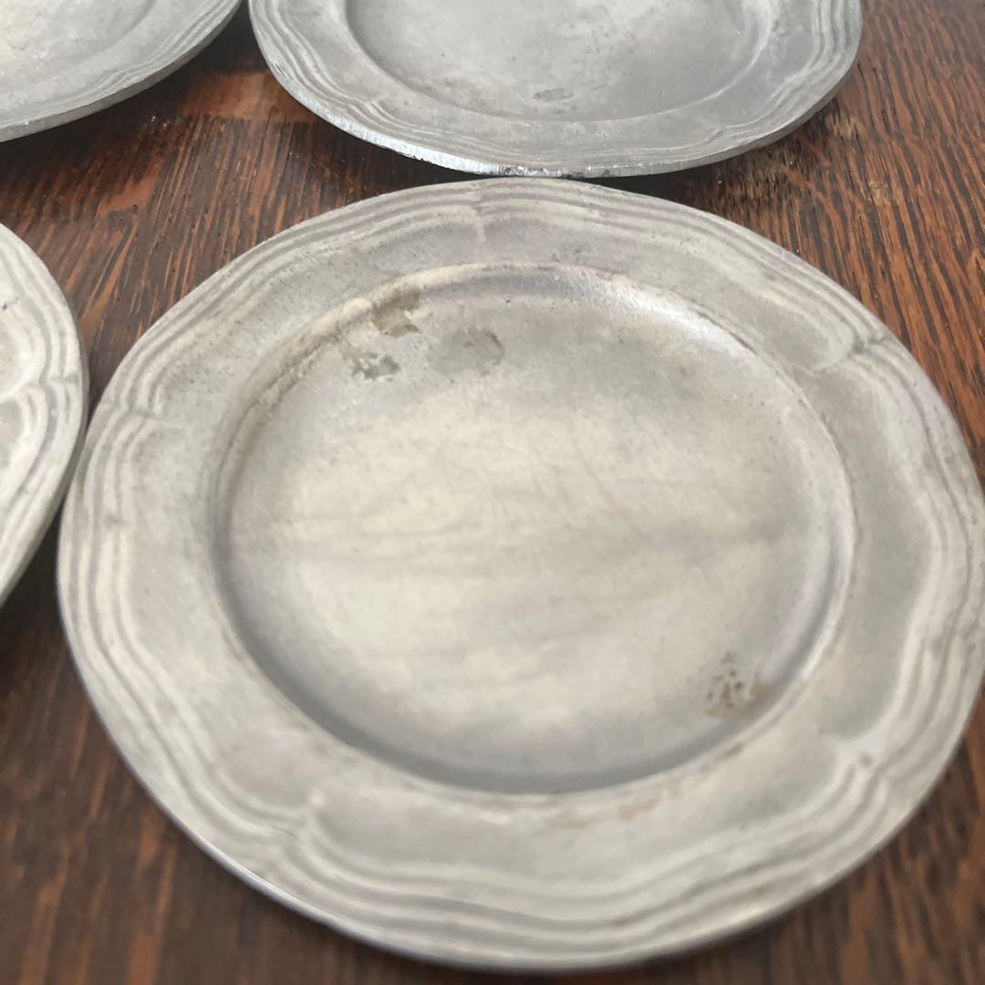 【onikoさま専用】花リム　ピューター　平皿　小皿