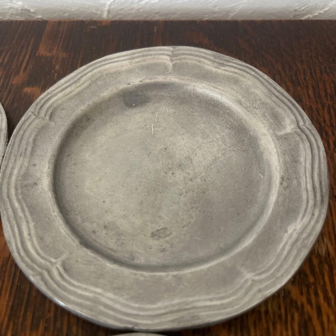 【onikoさま専用】花リム　ピューター　平皿　小皿