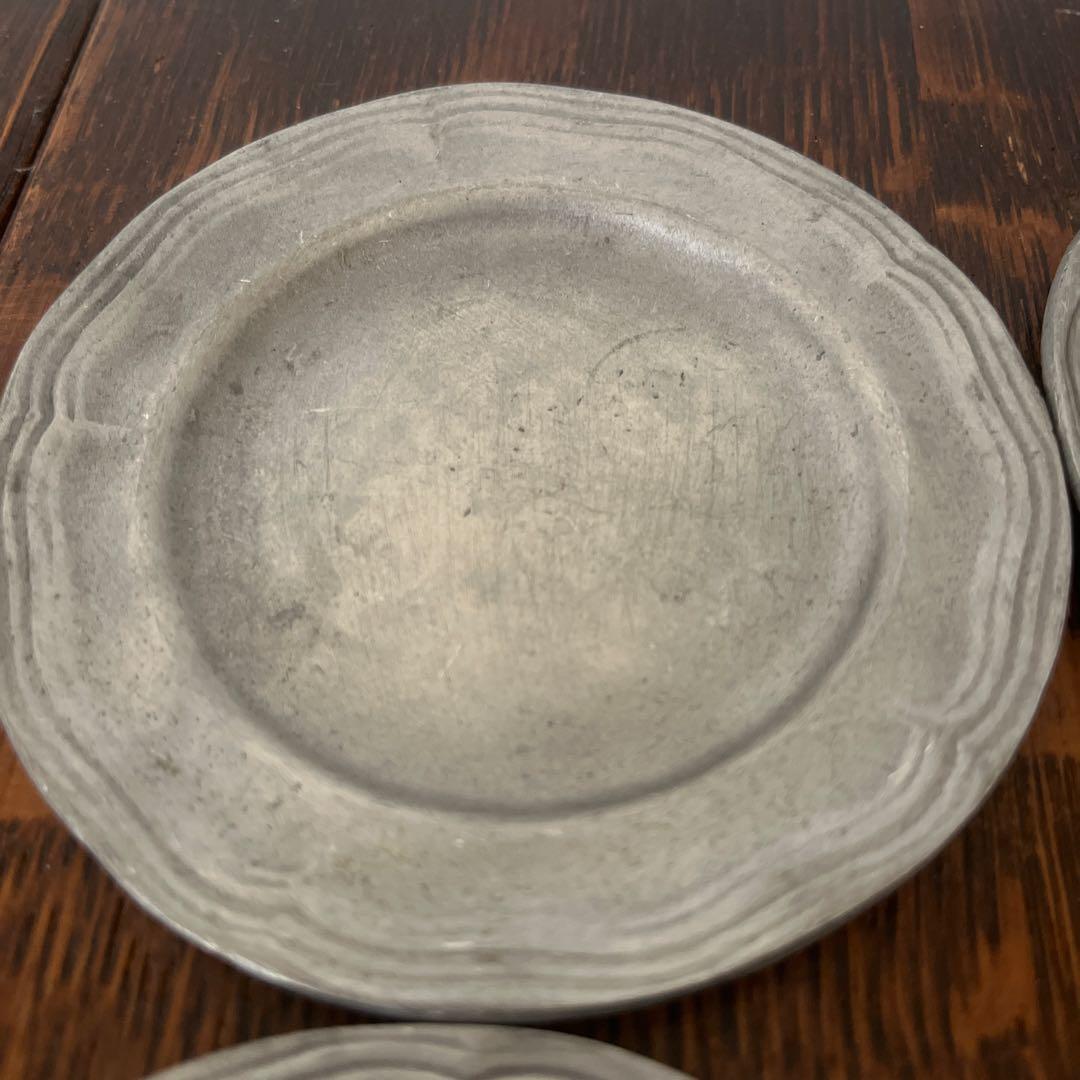 【onikoさま専用】花リム　ピューター　平皿　小皿