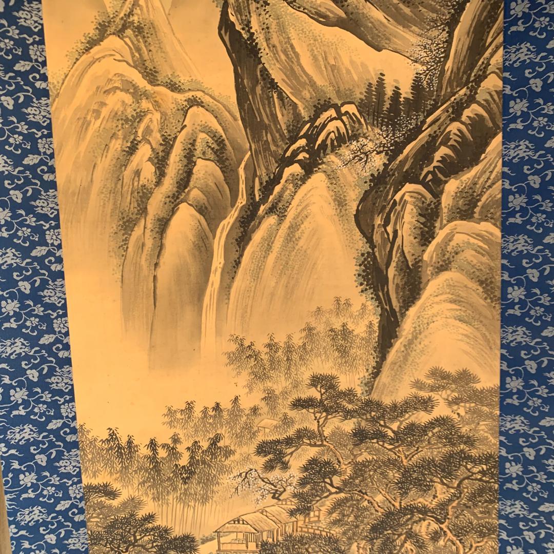 翠石作　美品　水墨画 山水画 掛け軸