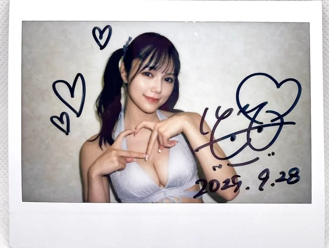 【ラスト1点】【レア！激カワツインテ】 涼森れむ 直筆サイン入り ワイド チェキ