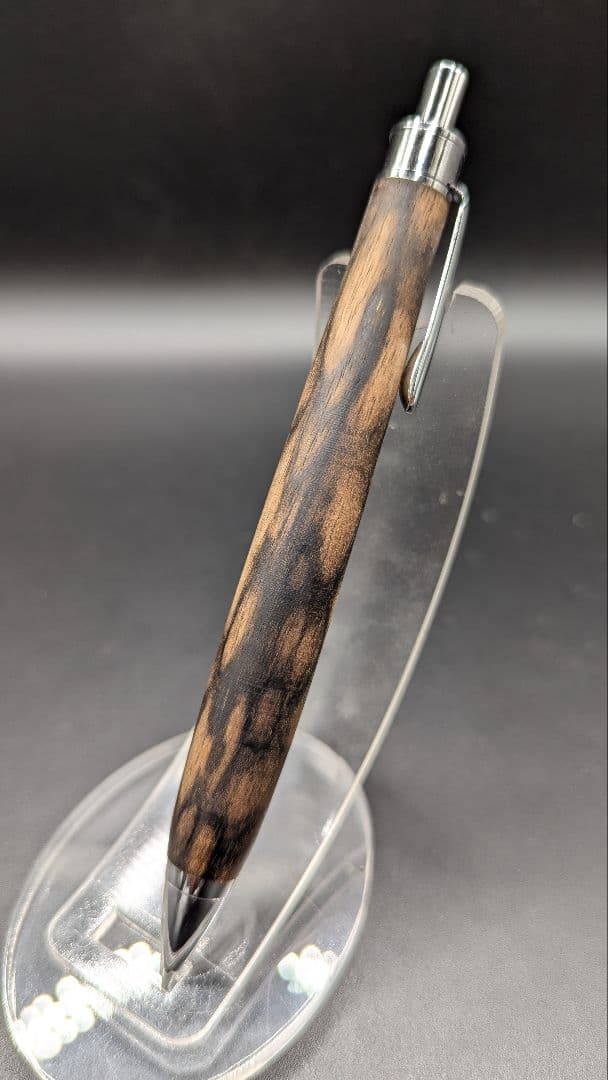 455ペン工房翌檜　極上　黒柿　孔雀杢　木軸シャーペン　ボールペン