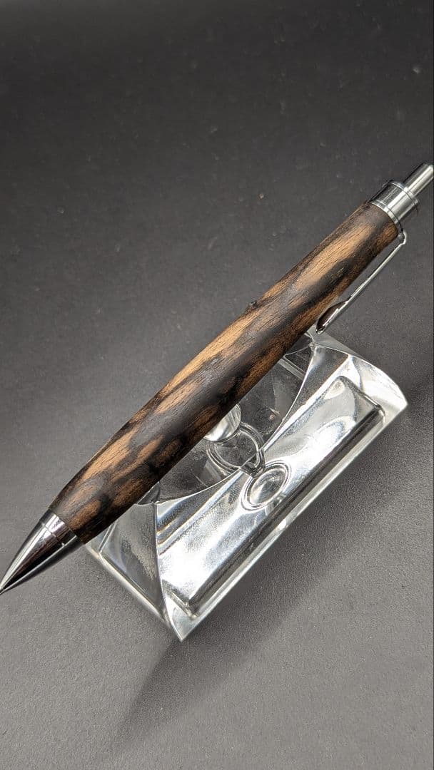 455ペン工房翌檜　極上　黒柿　孔雀杢　木軸シャーペン　ボールペン