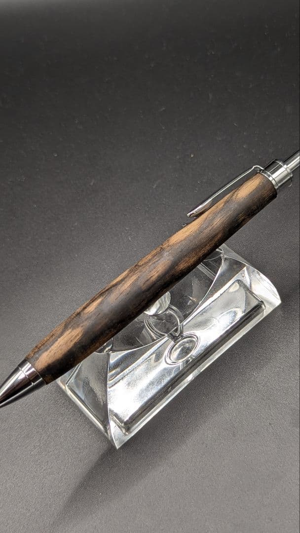 455ペン工房翌檜　極上　黒柿　孔雀杢　木軸シャーペン　ボールペン