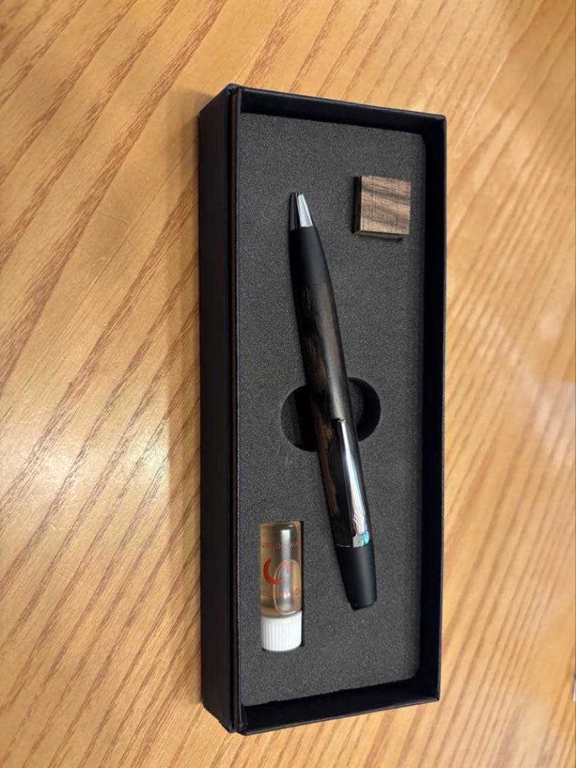 野原工芸　ロータリーボールペン黒柿　美人さん専用