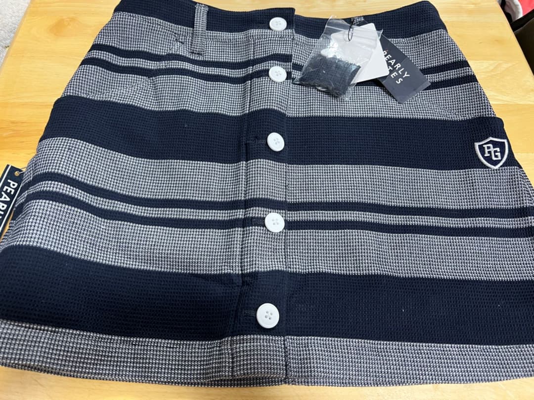 新品　パーリーゲイツ　ストレッチワッフルボーダー スカート レディス