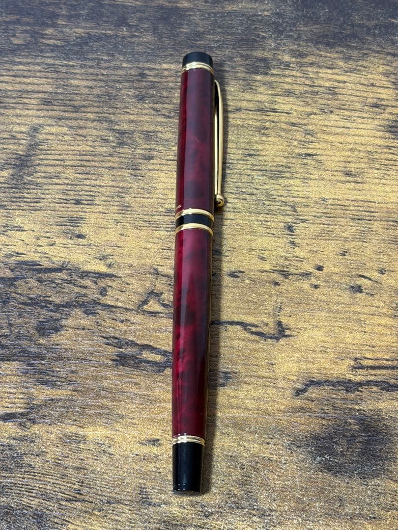 新品未使用　1996年製　初期型　グランセ　ルビーレッド　マーブル　万年筆 細字