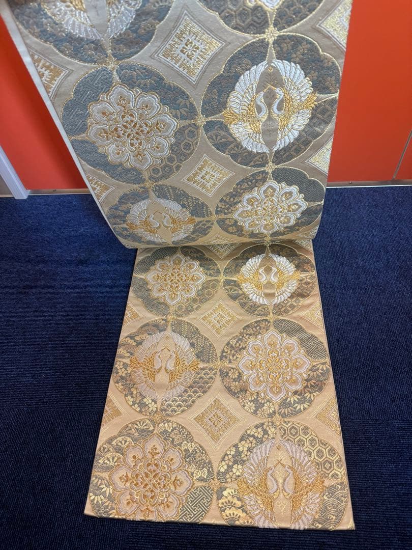 1917 袋帯 古代彫金紋  西陣織   金糸　高級上質上品　約440cm未使用