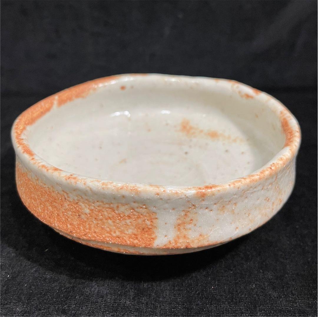 s640　水野古麦　紅志野　茶碗　共箱