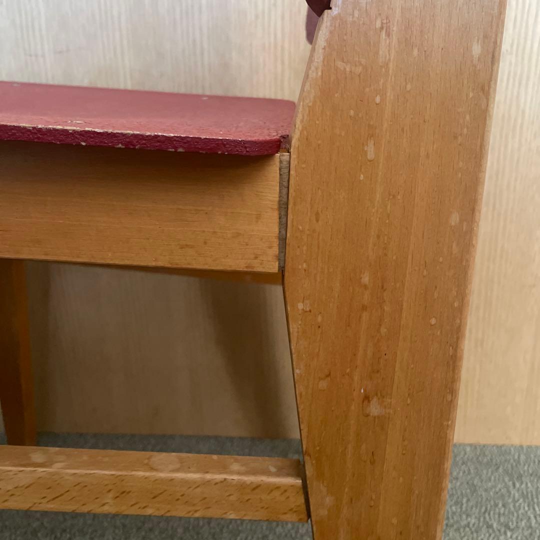 希少＊ジャン プルーヴェ 木製チェア 赤 1950年代