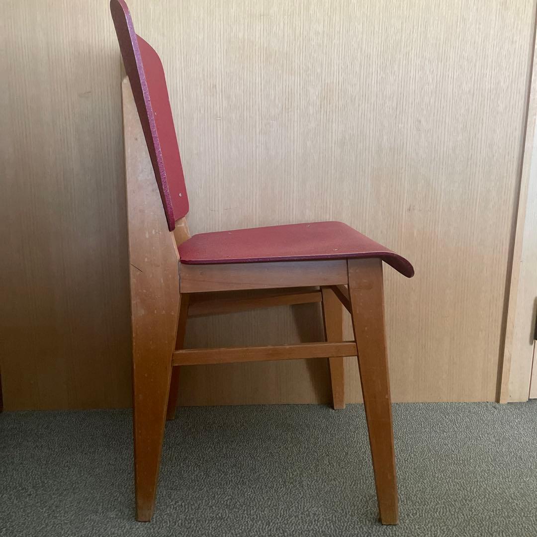 希少＊ジャン プルーヴェ 木製チェア 赤 1950年代