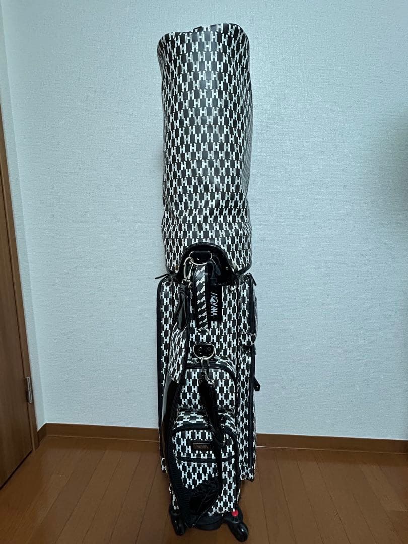 HONMA キャディバッグ キャスター付 黒×白 男女兼用