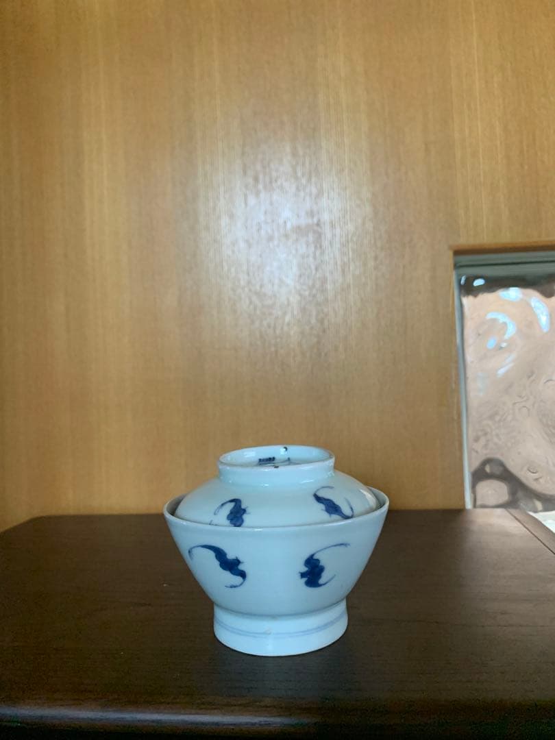 古伊万里　江戸期　藍泥　蓋付き茶碗　染付　蓋物　飯碗　節句　雛祭り　端午の節句