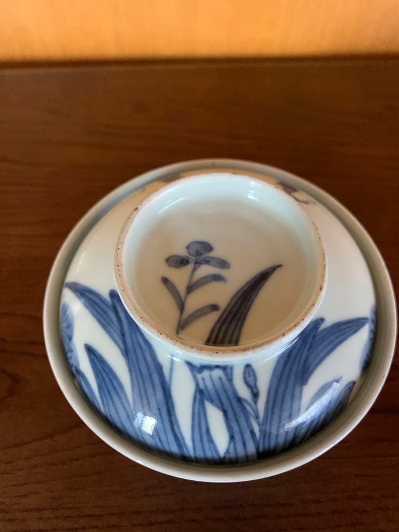 古伊万里　江戸期　藍泥　蓋付き茶碗　染付　蓋物　飯碗　節句　雛祭り　端午の節句