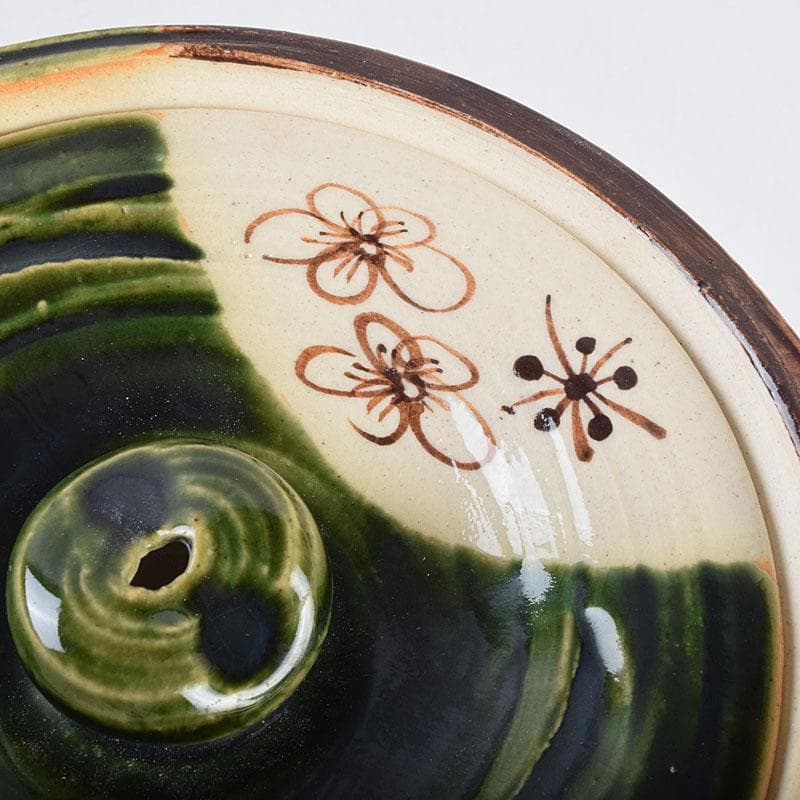 茶道具　人間国宝　荒川豊蔵作　織部　水指　共箱　M　R9156B