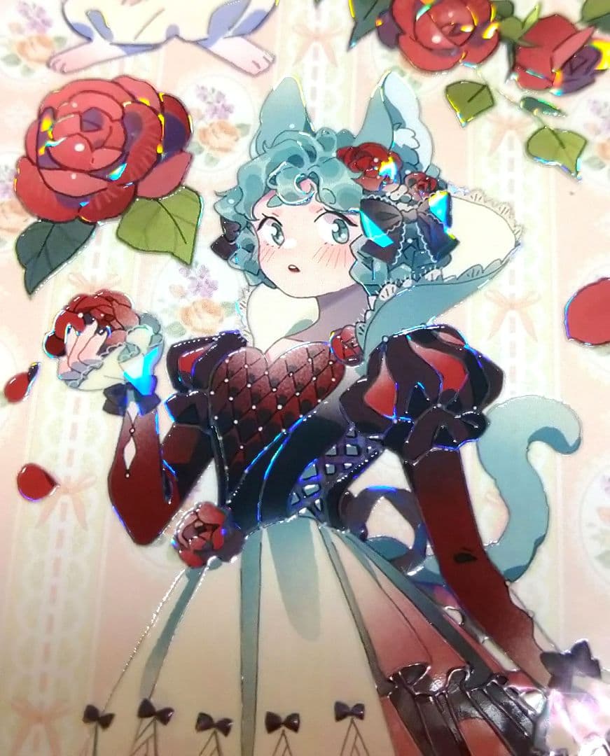 J615＃喵不思议(贝壳光)E厘米切り売り海外人物マステ女の子