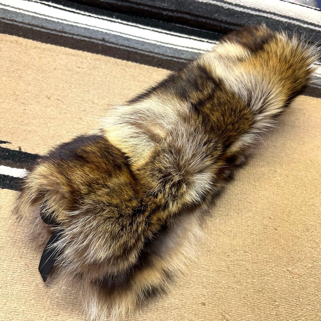 【裏地付】　ワイド　ラクーン　アライグマ　尻あて　　狸毛皮敷物　登山　山菜　釣り