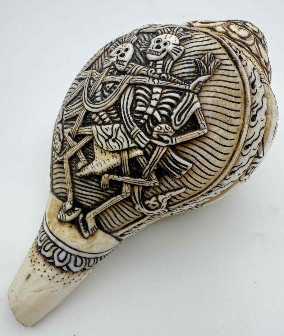 ◆チベット密教法具　法螺貝（シャンカ）チティパティ-3