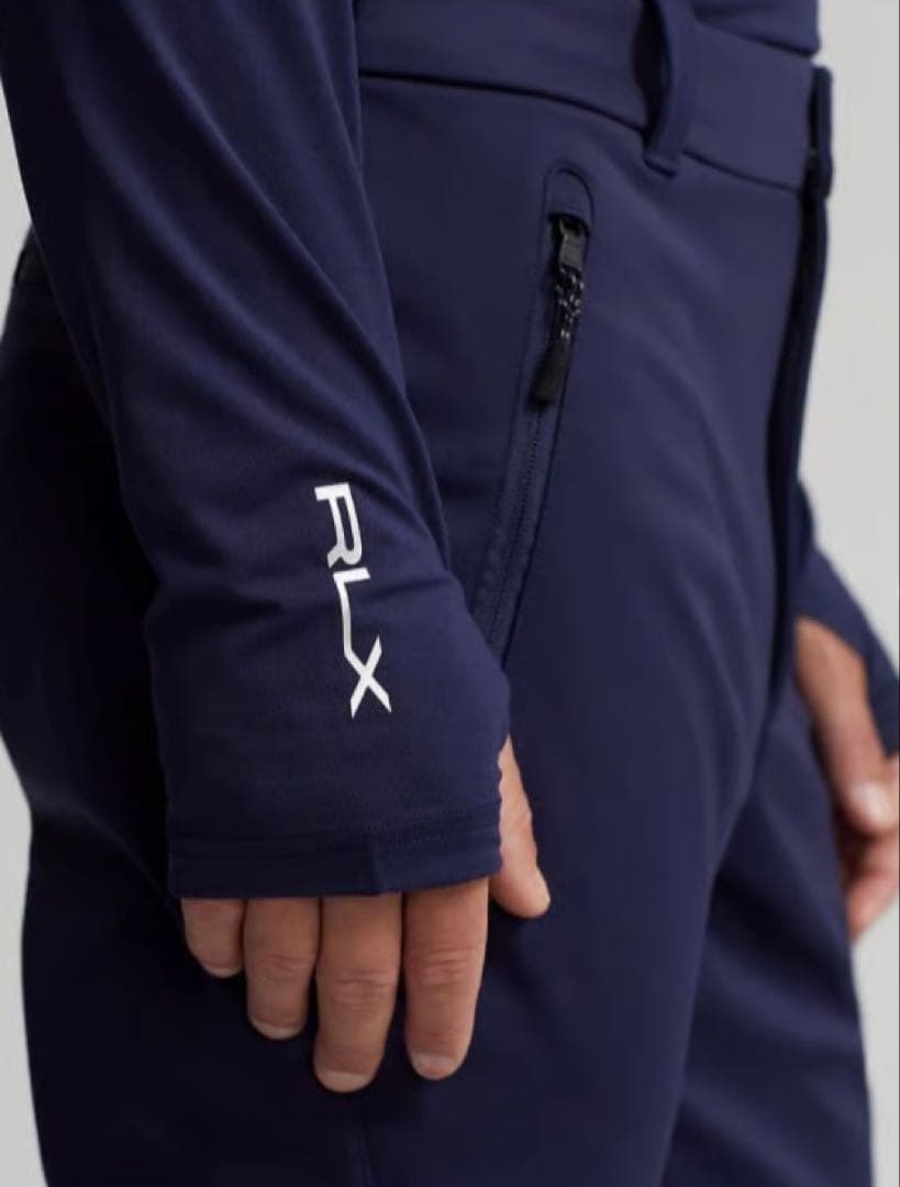 RLX ゴルフ ジャージ モックネック ロング スリーブ シャツ L ネイビー