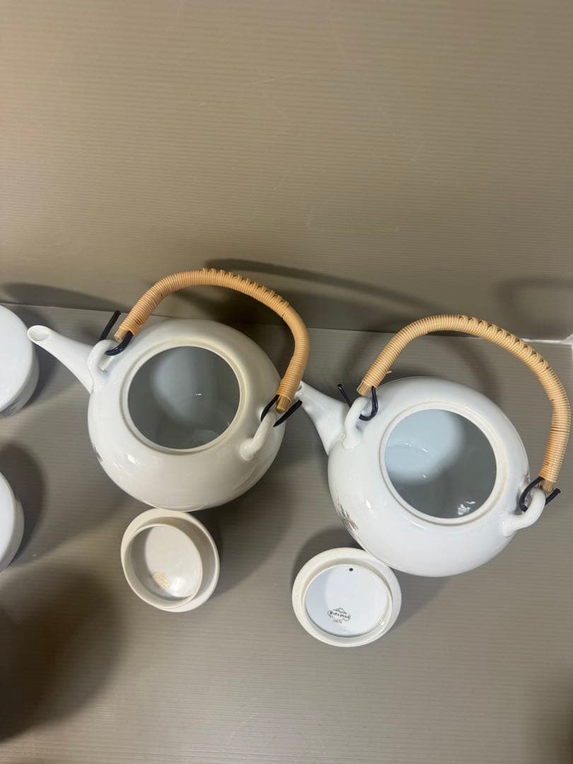 2301 深川製磁　茶器セット　急須2客　湯呑蓋付13客