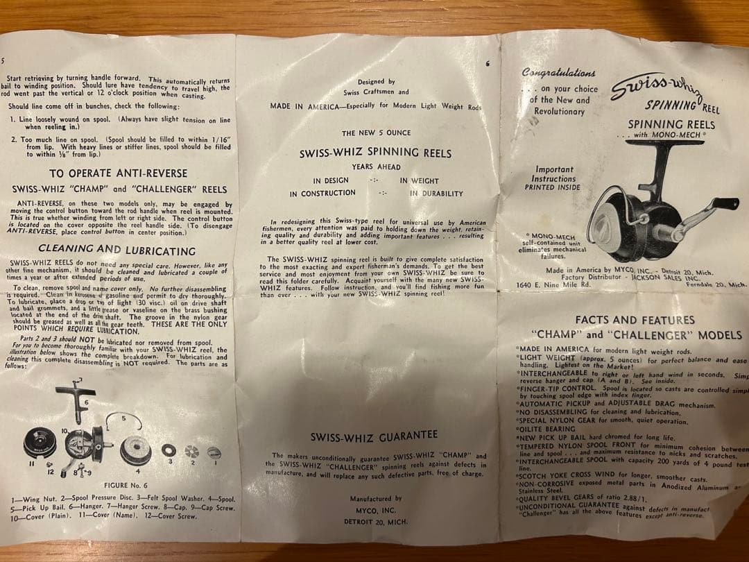 MYCO inc.Swiss-Whiz スピニングリール 赤黒　レア！