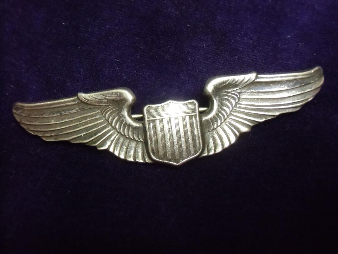 ★アメリカ軍＊陸軍航空隊/空軍＊９２５銀製＊制服用パイロット章（実物）