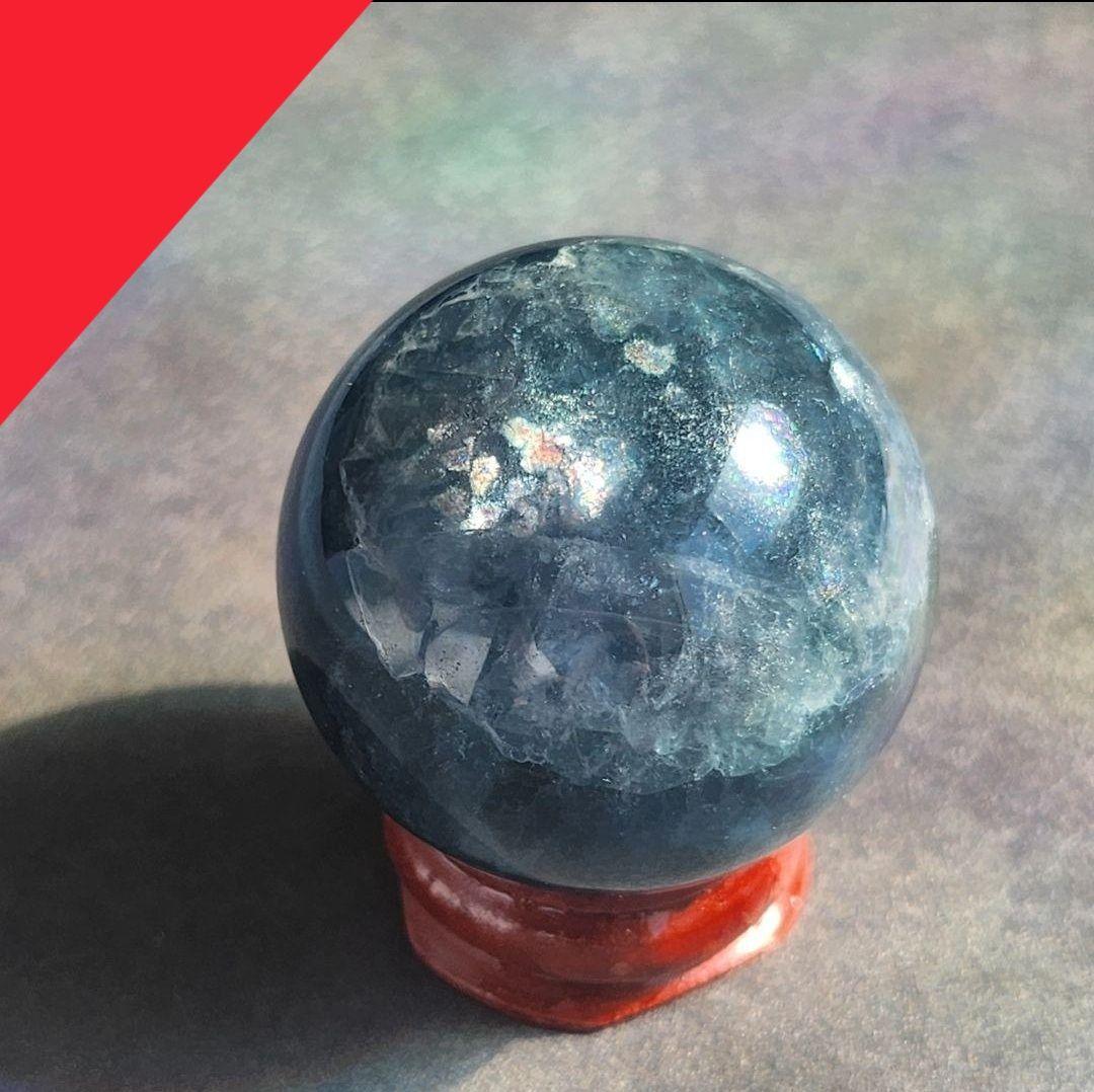 【一点物】虹入り✨フローライト スフィア 丸玉 ✩.*˚ インテリア