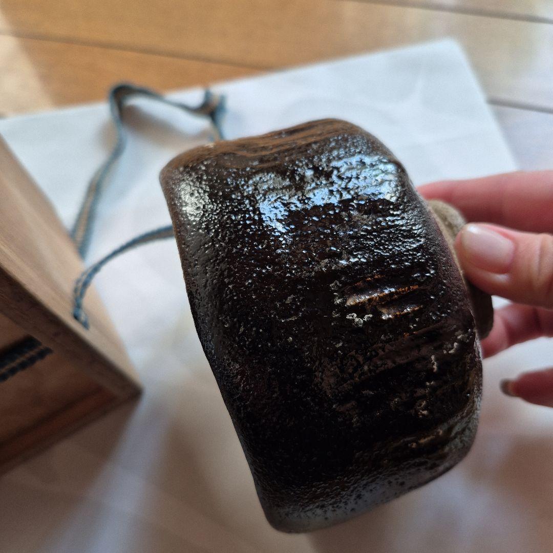 黒茶碗 (楽)木製箱付き佐々木