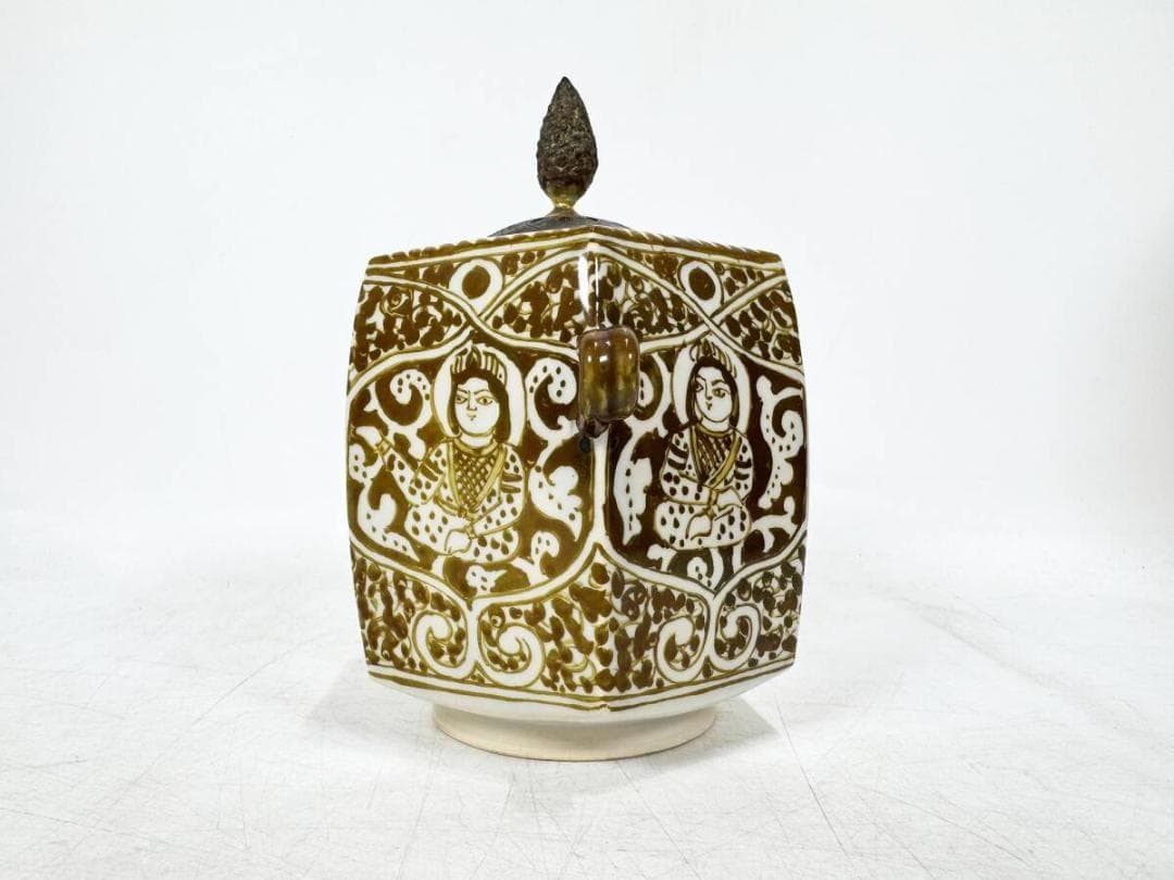 加藤卓男 ラスター彩　香炉　純銀製火屋　茶道具　骨董　古美術　美術品