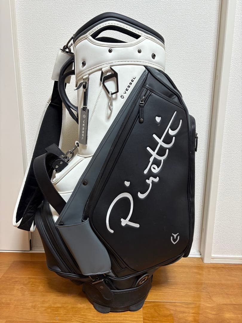 Piretti キャディバッグ ブラック/ホワイト