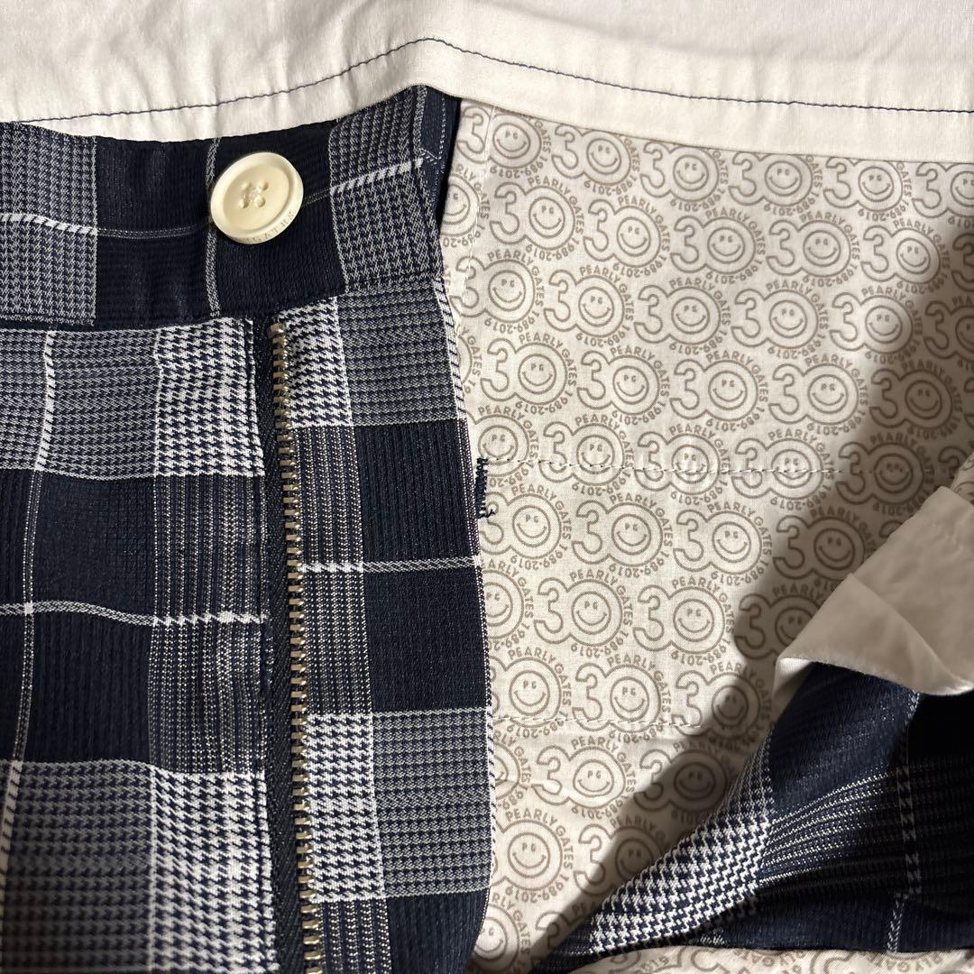 【美品】PEARY GATES ネイビー系チェックパンツ