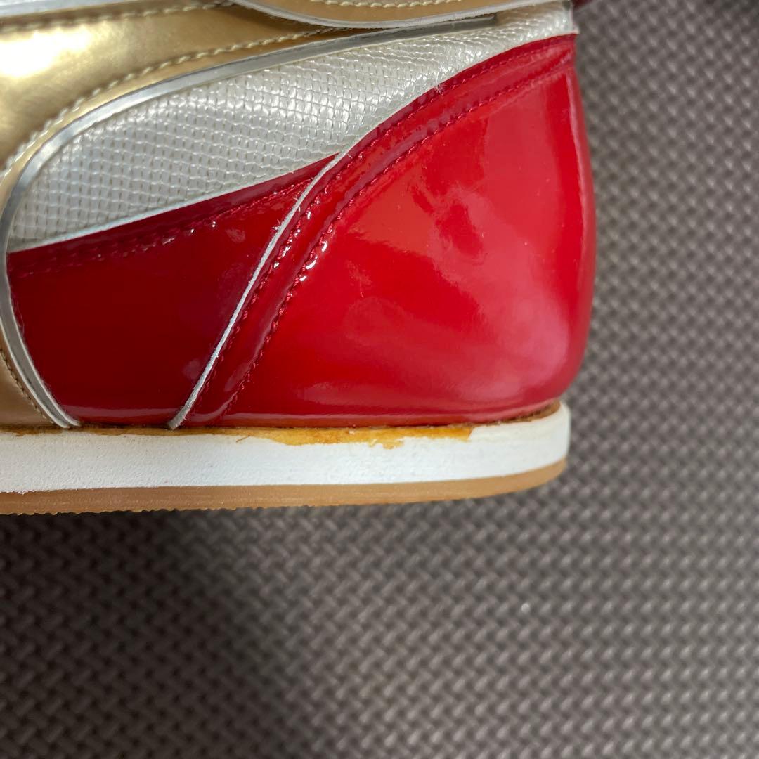 ミズノ ボクシングシューズ 27.5cm 折り返し カラーオーダー 赤 金