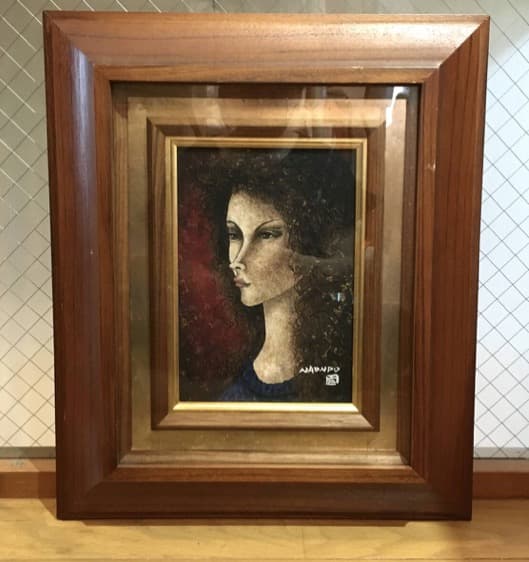 ○中村直人 「リラ」 肉筆 ガッシュ 直筆サイン/裏書 絵画 藤田嗣治 親交