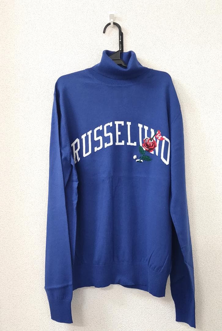 ラッセルノ　フラグローズロゴ　インナーニット　Ｌサイズ相当　青