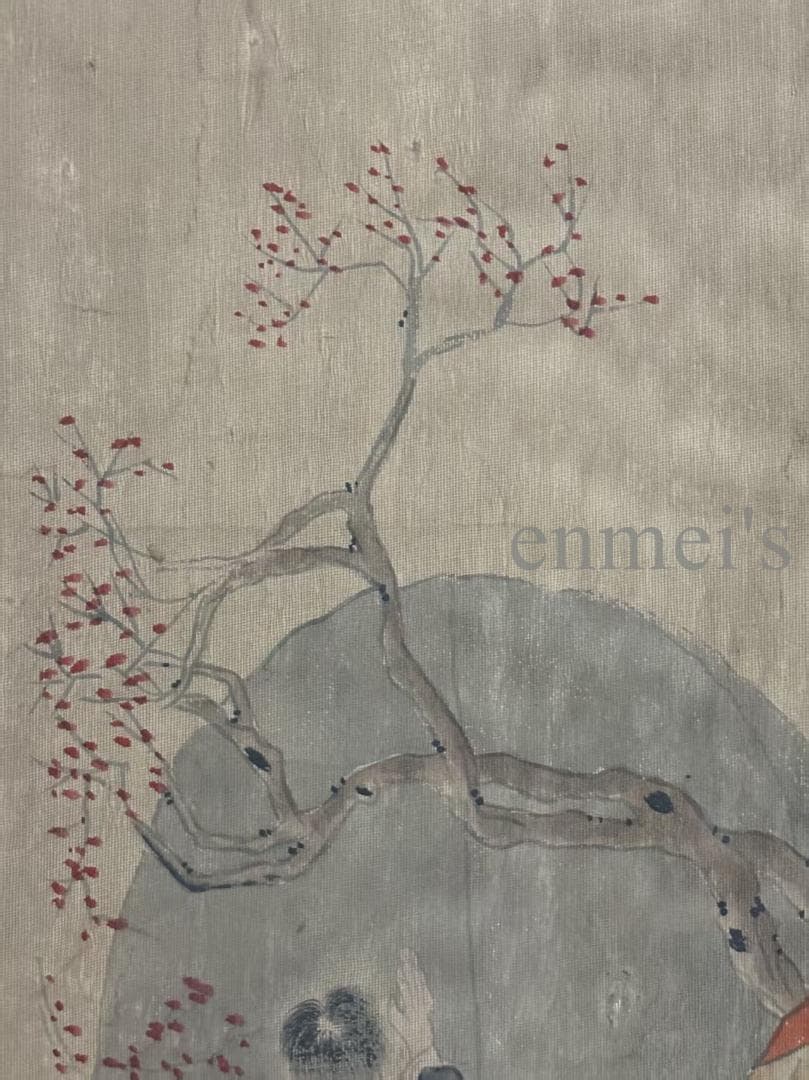 中国古美術 明代 唐寅 人物図 絹本 三尺 手描き 掛け軸 巻き物 書画 中堂画